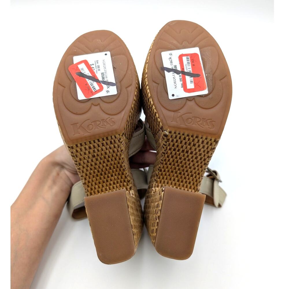 Korks Dee Wedge Platform Block Heel Sandals Women's off White Size US9M EU39.5 - Picture 8 of 11